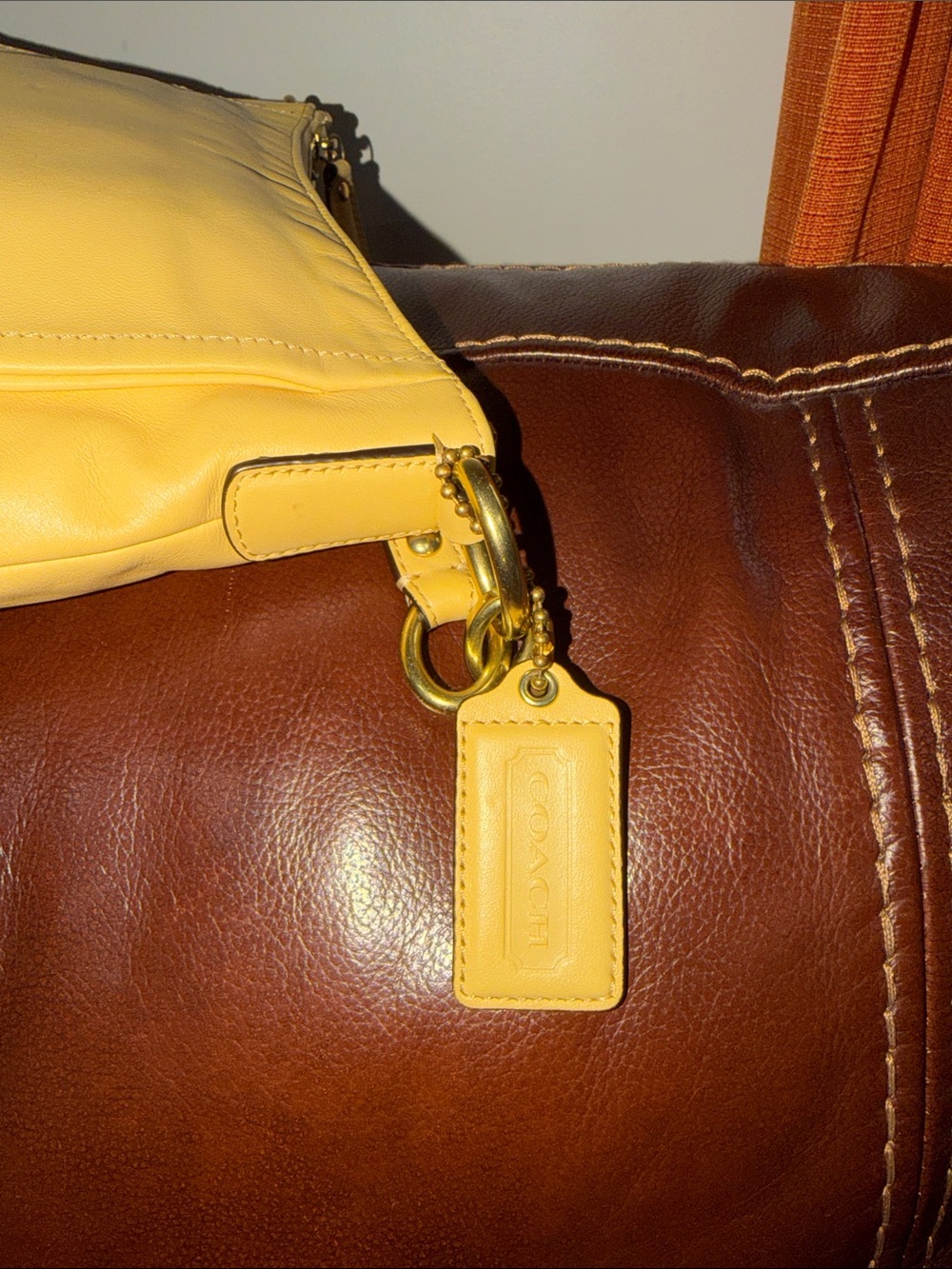 ‼️Coach Kristin Buttercup Yellow Leather Shoulder Bag Crossbody Bag - Picture 10 of 14